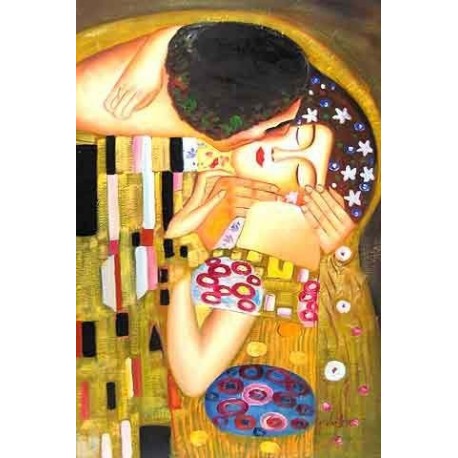 The Kiss, detail 2 by Gustav Klimt -Art gallery oil painting...