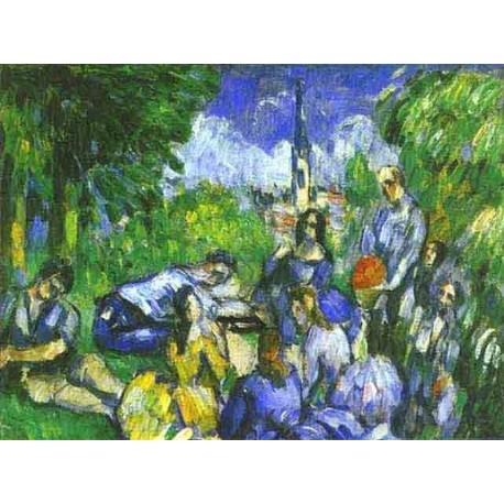 A Lunch on Grass by Paul Cezanne-Art gallery oil painting reproductions