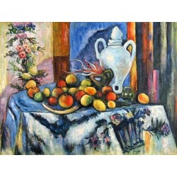 Blue Still Life by Paul Cezanne -Art gallery oil painting...