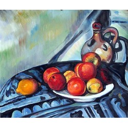 Fruit and a Jug on a Table by Paul Cezanne -Art gallery oil...