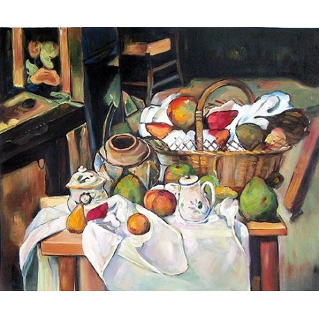 Still Life with Basket by Paul Cezanne-Art gallery oil painting reproductions