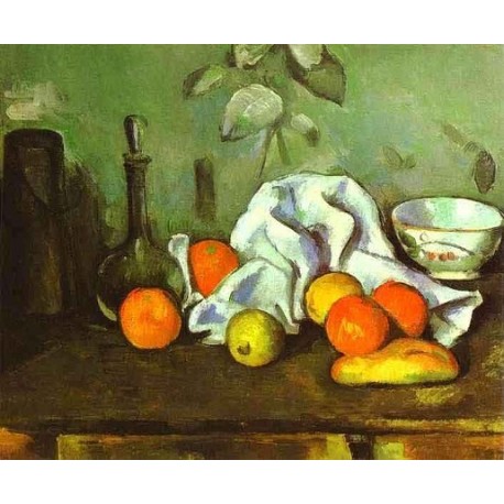 Still Life with Fruit by Paul Cezanne-Art gallery oil painting reproductions