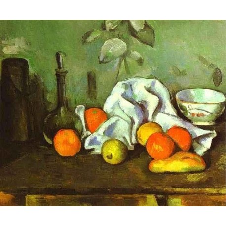 Still Life with Fruit by Paul Cezanne-Art gallery oil painting...