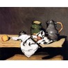 Still Life with Green Pot and Pewter Jug by Paul Cezanne-Art...