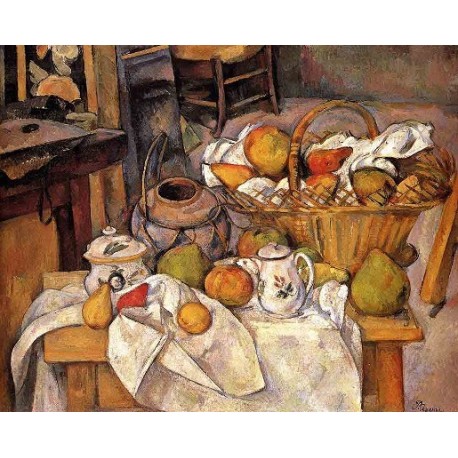 The Kichen Table by Paul Cezanne-Art gallery oil painting...