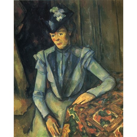 Woman in Blue, 1899 by Paul Cezanne-Art gallery oil painting...