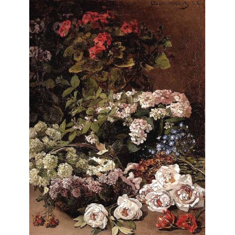Spring Flowers by  Claude Oscar Monet - Art gallery oil painting...