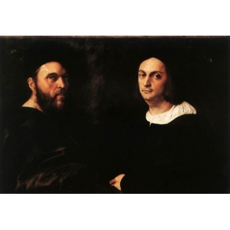 Double Portrait by Raphael Sanzio-Art gallery oil painting...