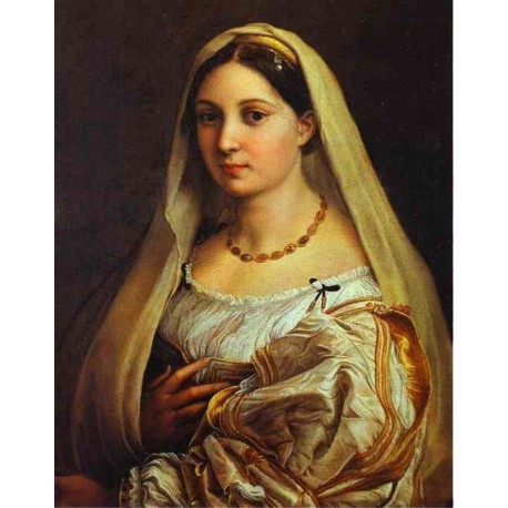 La Donna Velata.  1514-16 by Raphael Sanzio-Art gallery oil painting reproductions