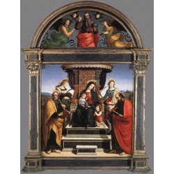 Madonna and Child Enthroned with Saints by Raphael Sanzio-Art...