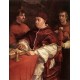 Pope Leo X with Cardinals Giulio de Medici and Luigi de Rossi by Raphael Sanzio-Art gallery oil painting reproductions