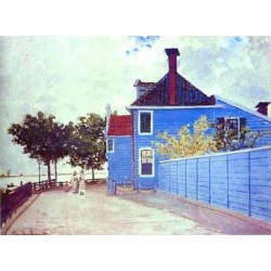 The Blue House in Zaandam by Claude Oscar Monet - Art gallery oil...