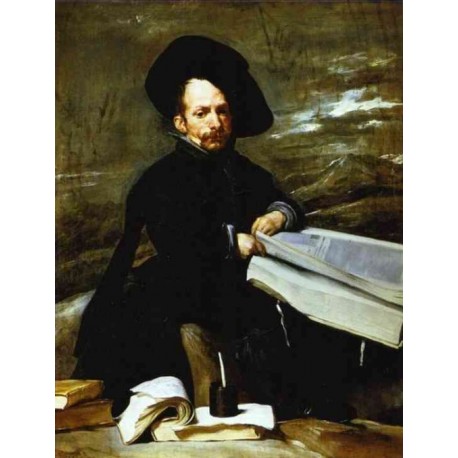 A Dwarf Holding a Tome on His Lap 1645 by Diego Velazquez - Art gallery oil painting reproductions