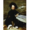A Dwarf Holding a Tome on His Lap 1645 by Diego Velazquez - Art gallery oil painting reproductions
