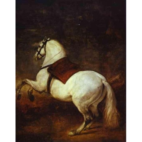 A White Horse 1635 by Diego Velazquez - Art gallery oil painting...