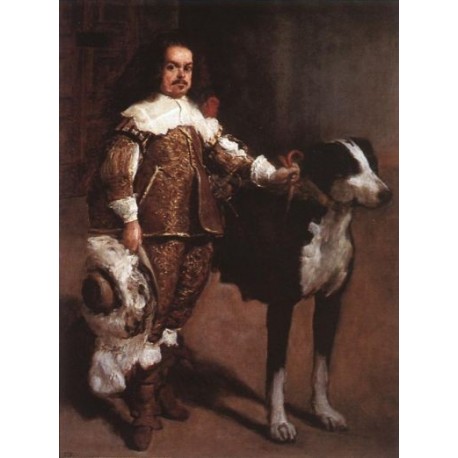 Court Dwarf Don Antonio el Ingles by Diego Velazquez - Art gallery oil painting reproductions