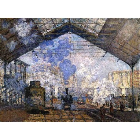 The Gare Saint Lazare by Claude Oscar Monet - Art gallery oil painting reproductions
