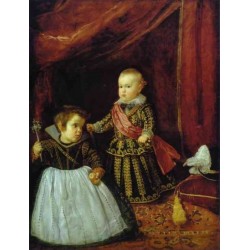 Prince Baltasar Carlos with a Dwarf 1631 by Diego Velazquez - Art gallery oil painting reproductions
