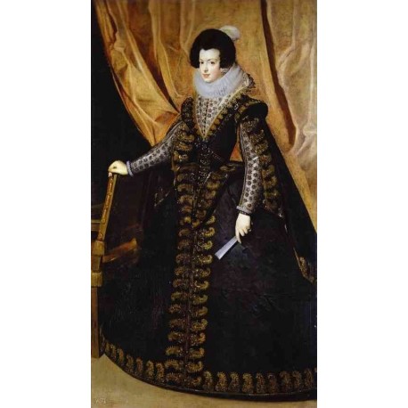 Queen Isabel, Standing 1631-32 by Diego Velazquez - Art gallery oil painting reproductions