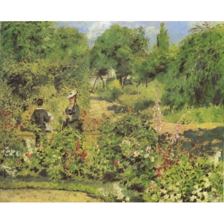 Garden at Fontenay 1874 by Pierre Auguste Renoir-Art gallery oil painting reproductions