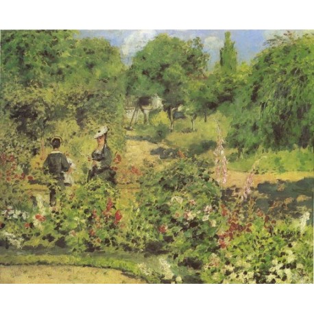 Garden at Fontenay 1874 by Pierre Auguste Renoir-Art gallery oil...