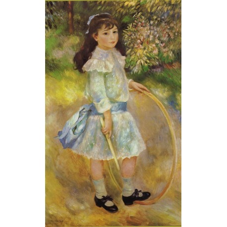 Girl with a Hoop 1885 by Pierre Auguste Renoir-Art gallery oil...