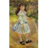Girl with a Hoop 1885 by Pierre Auguste Renoir-Art gallery oil painting reproductions