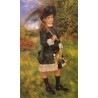 Girl with a Parasol 1883 by Pierre Auguste Renoir-Art gallery oil...