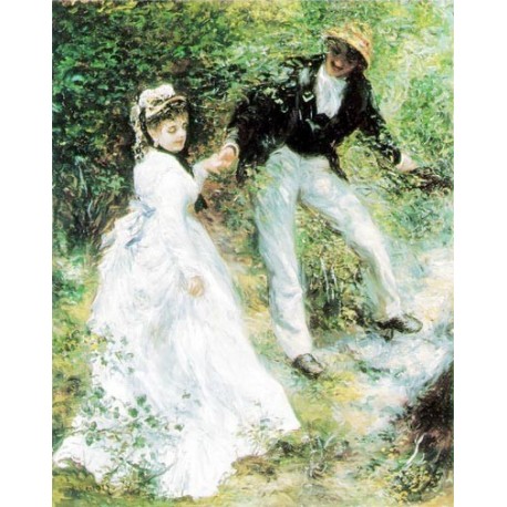 La Promenade by Pierre Auguste Renoir-Art gallery oil painting...
