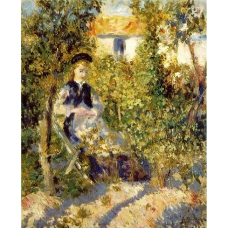 Nini in the Garden by Pierre Auguste Renoir-Art gallery oil painting reproductions