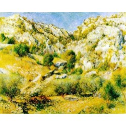 Rocky Crags at L'Estaque by Pierre Auguste Renoir-Art gallery oil painting reproductions