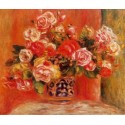 Roses in a Vase by Pierre Auguste Renoir-Art gallery oil painting...