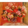Roses in a Vase by Pierre Auguste Renoir-Art gallery oil painting...