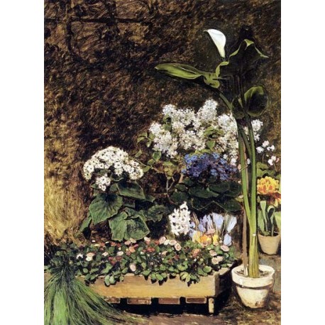 Spring Flowers by Pierre Auguste Renoir-Art gallery oil painting...