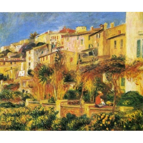 Terrace in Cagnes 1905 by Pierre Auguste Renoir-Art gallery oil...