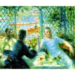 The Canoeists Luncheon by Pierre Auguste Renoir-Art gallery oil...