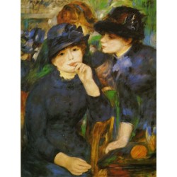 Two Girls in Black 1881 by Pierre Auguste Renoir-Art gallery oil painting reproductions
