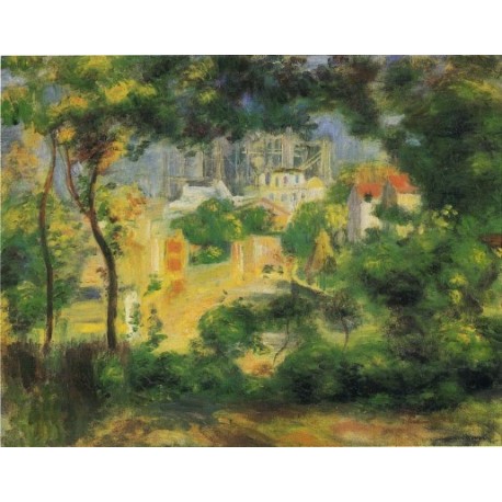 View of the New Building of the Sacre Coeur 1896 by Pierre Auguste Renoir-Art gallery oil painting reproductions