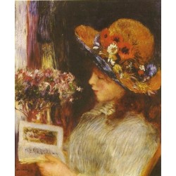 Young Girl Reading 1886 by Pierre Auguste Renoir-Art gallery oil...