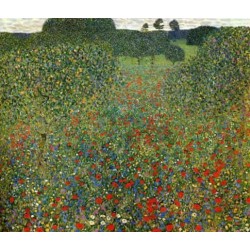 Poppy Field by Gustav Klimt-Art gallery oil painting reproductions