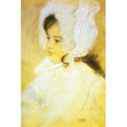 Portrait of a Girl by Gustav Klimt-Art gallery oil painting...