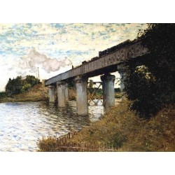 The Railway Bridge at Argenteuil by Claude Oscar Monet - Art gallery oil painting reproductions