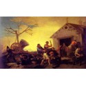 Fight at the Cock Inn by Francisco de Goya-Art gallery oil...
