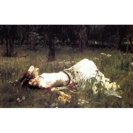 Ophelia 1889 by John William Waterhouse-Art gallery oil painting...
