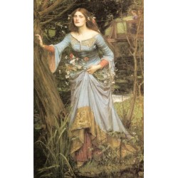 Ophelia 1910 by  John William Waterhouse -Art gallery oil painting...