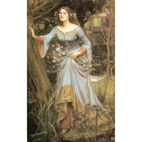 Ophelia 1910 by  John William Waterhouse -Art gallery oil painting...