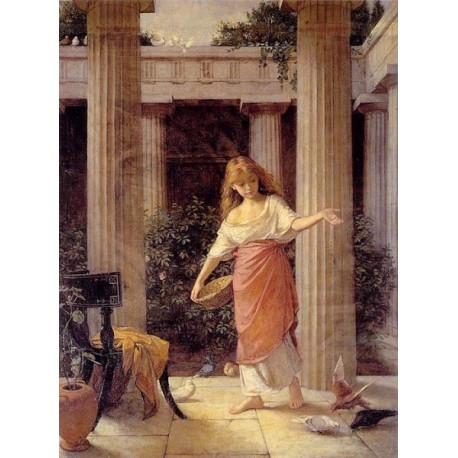 Peristyle by  John William Waterhouse -Art gallery oil painting...
