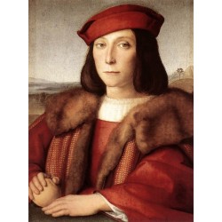 Young Man with an Apple by Raphael Sanzio-Art gallery oil painting...