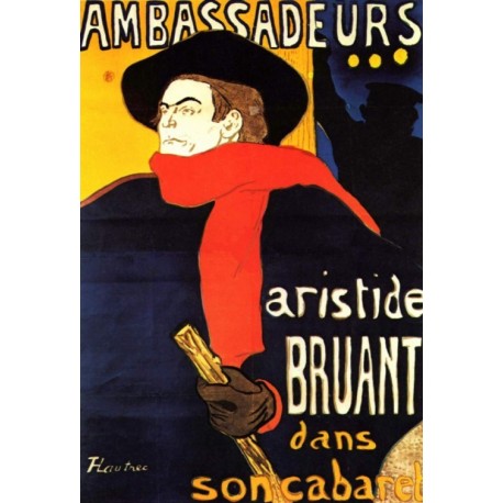 Ambassadeurs Artistide Bruant dans son Cabaret by Henri de Toulouse-Lautrec -Art gallery oil painting reproductions
