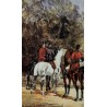 Assembly of Hunters by Henri de Toulouse-Lautrec-Art gallery oil...